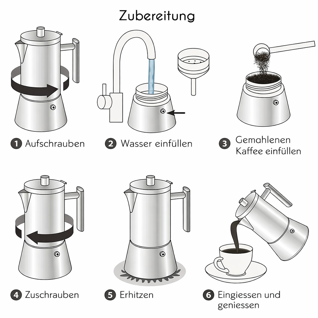Espressokocher aus Edelstahl Linea