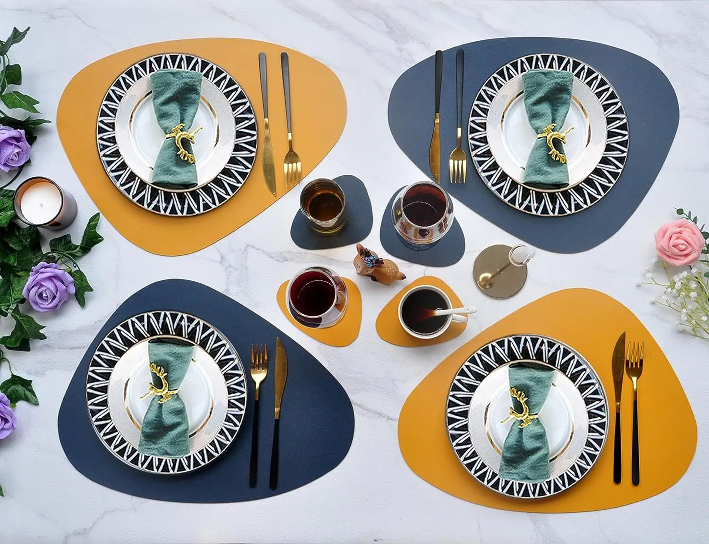 Double-sided placemat with coaster