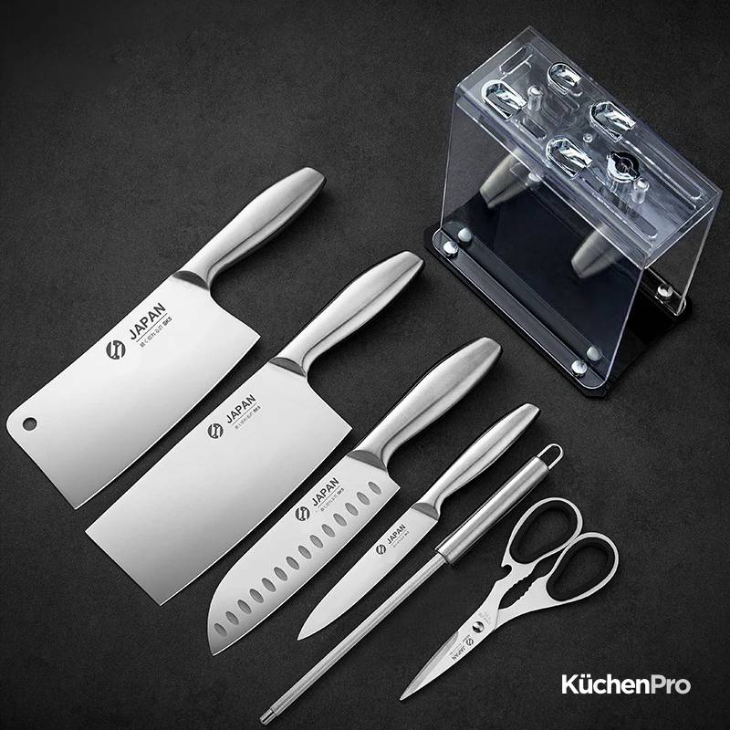 Set de couteaux japonais KüchenPro – 6 pièces + support acrylique GRATUIT