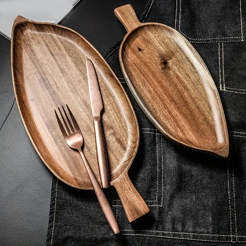 Wood serving platters - 2-piece set
