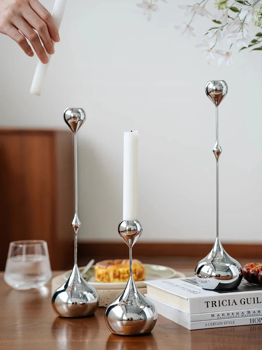 Candle holder made of stainless steel Noor