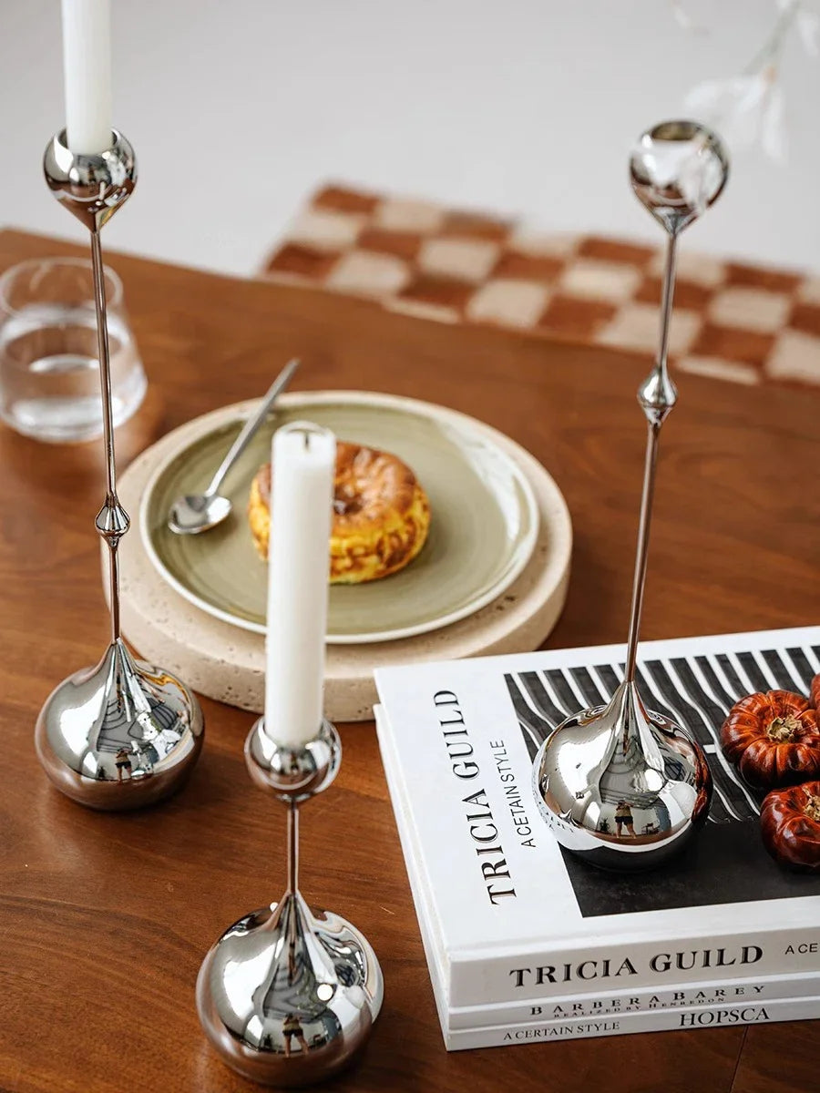 Candle holder made of stainless steel Noor