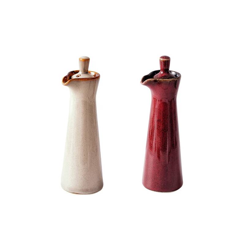 Ceramic spice jars for oil & sauces – 2-piece