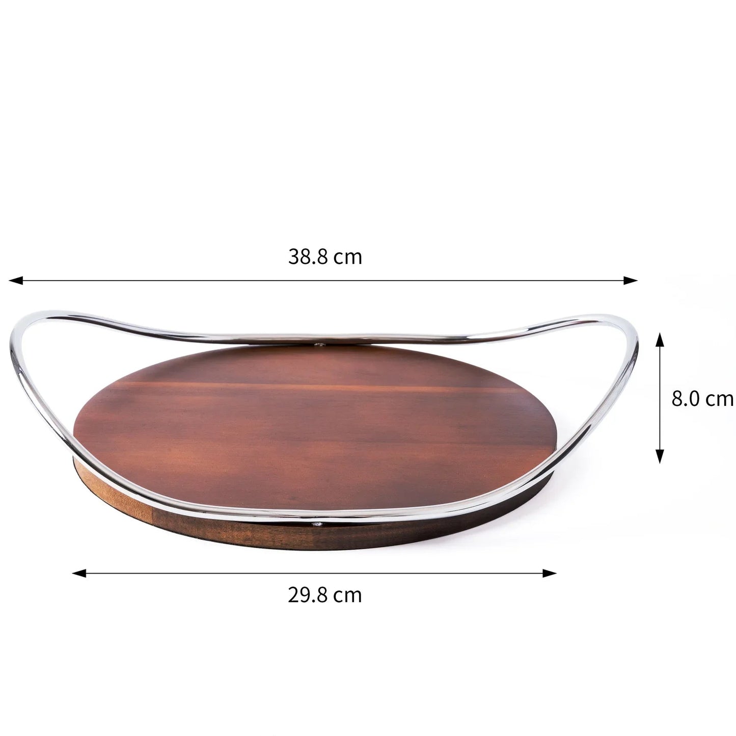Oval tray made of wood and stainless steel Noa