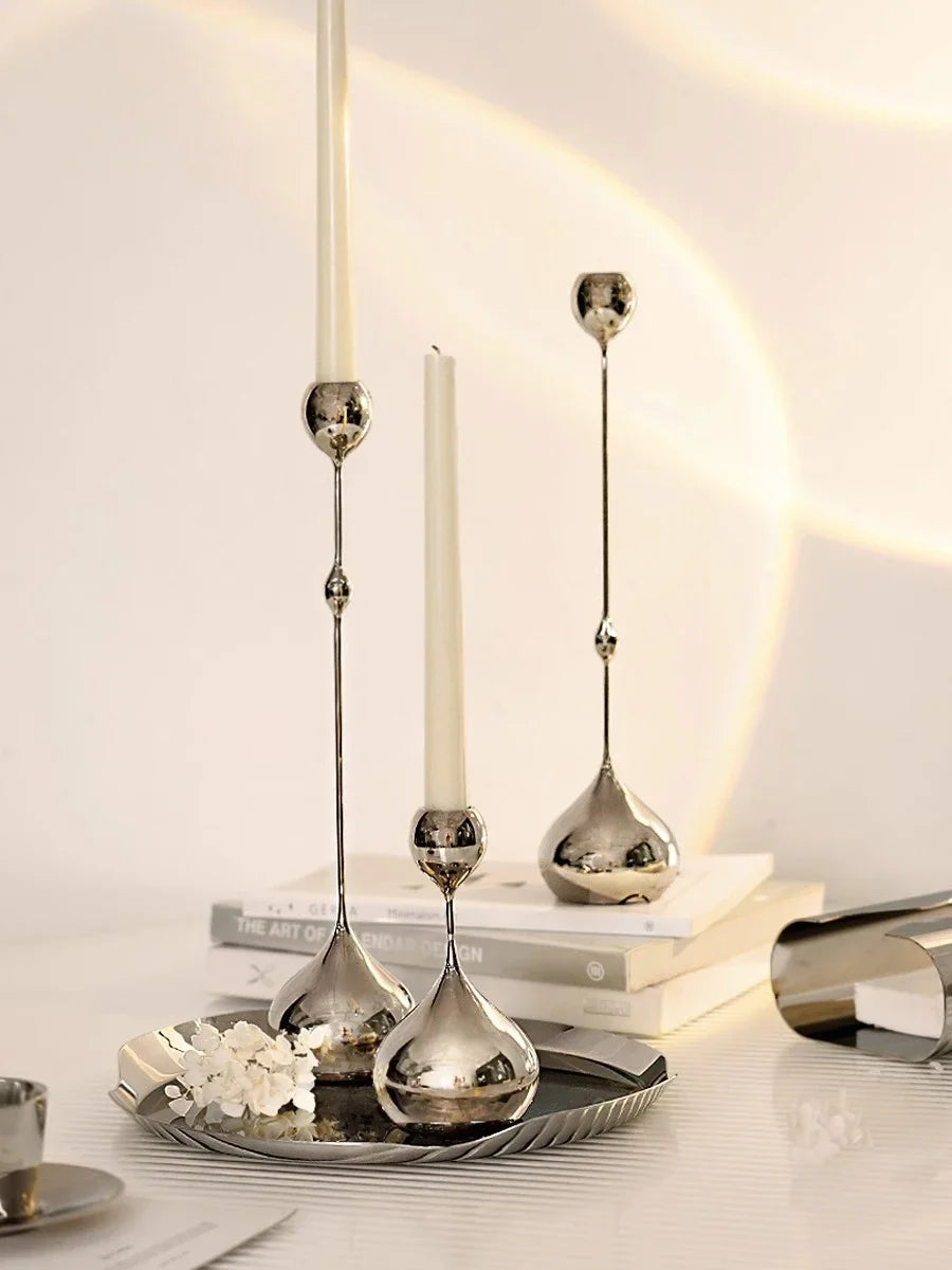 Candle holder made of stainless steel Noor
