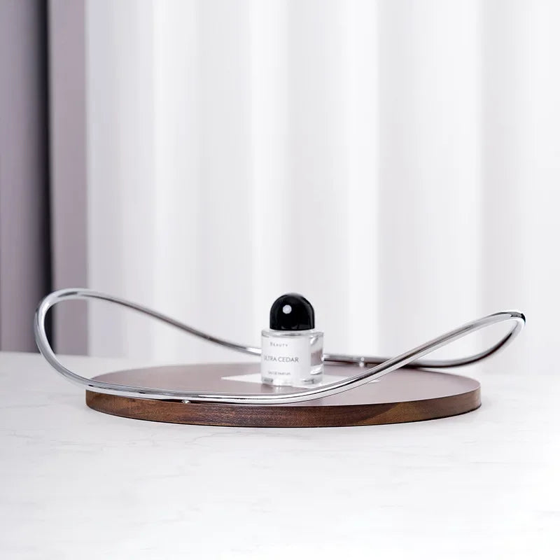 Oval tray made of wood and stainless steel Noa
