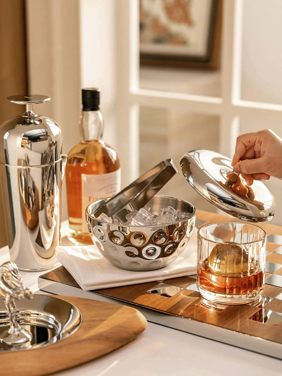 Ice bucket with ice tongs made of stainless steel Ava