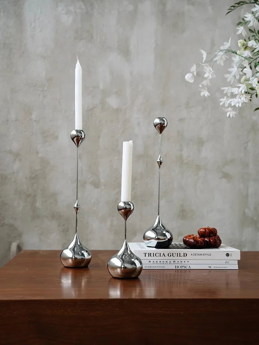 Candle holder made of stainless steel Noor