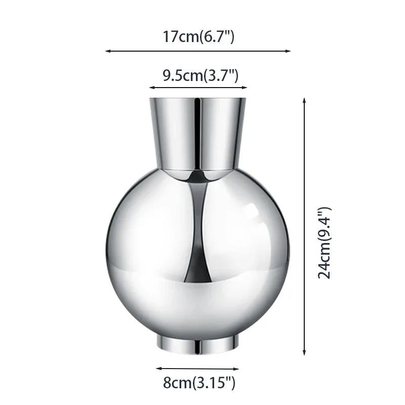 Design vase made of stainless steel Lunea