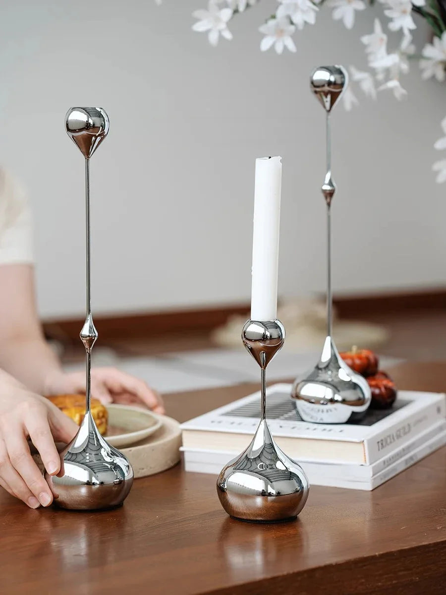 Candle holder made of stainless steel Noor