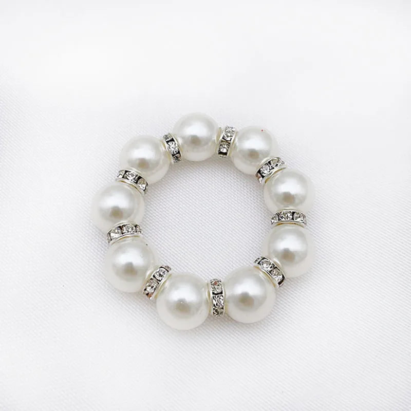 Eleganti portatovaglioli con perle - 10 PEZZI