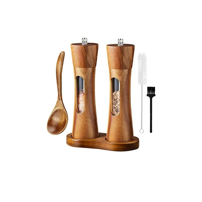 Salt and pepper mill set made of acacia wood – complete set