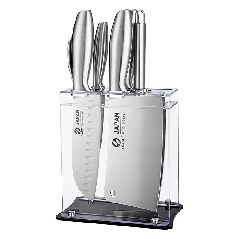 Set de couteaux japonais KüchenPro – 6 pièces + support acrylique GRATUIT