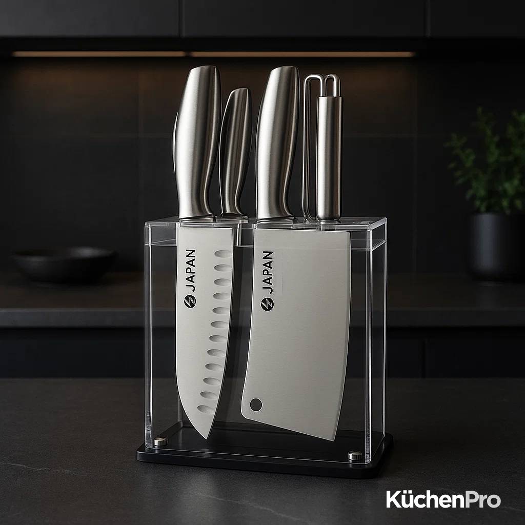 Set de couteaux japonais KüchenPro – 6 pièces + support acrylique GRATUIT