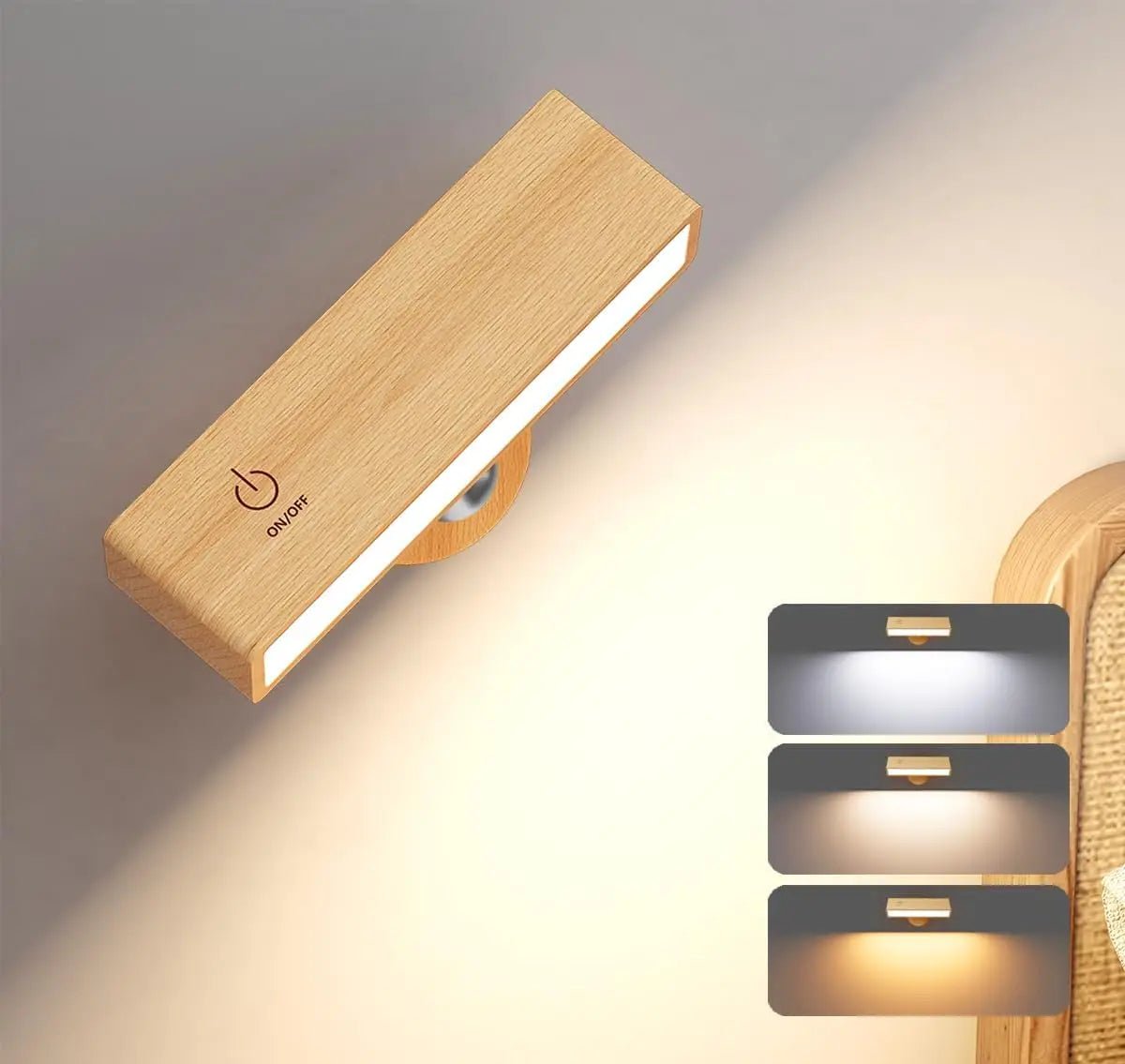 Lampada NordicWood senza fili adesiva