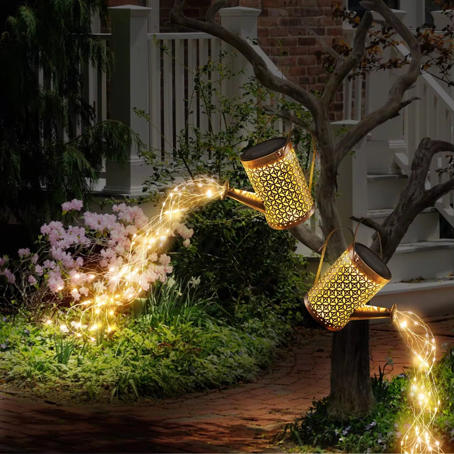 Solar-Gartenlampe mit Kaskadenlicht