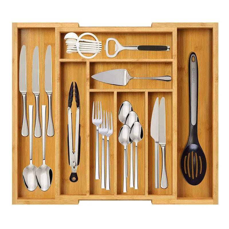 Besteck-Organizer ausziehbar – Bambus-Kollektion