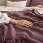 Musselin Bettüberwurf aus türkischer Bio-Baumwolle – Mauve