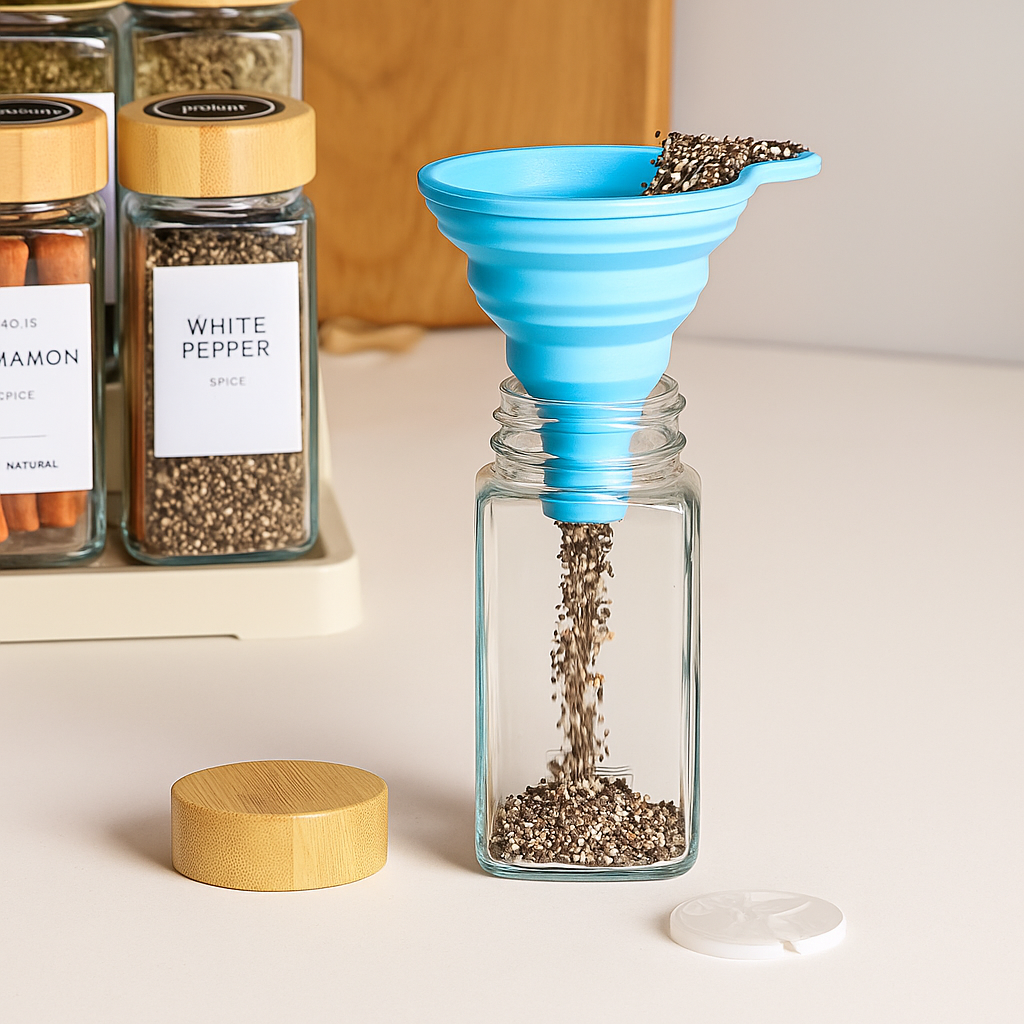 Spice jar set made of bamboo – 10-piece
