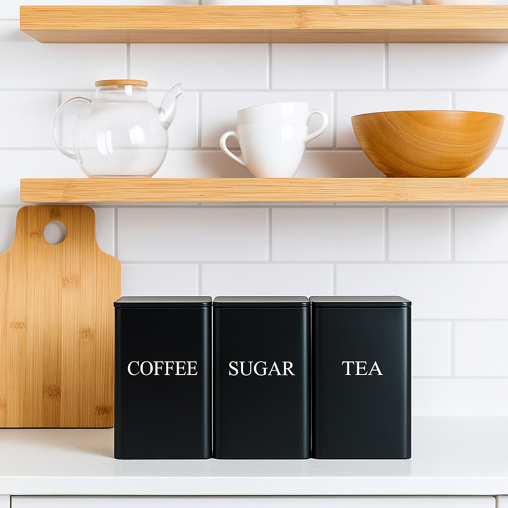 Storage Container Set Minimalist - Coffee, Sugar, Tea