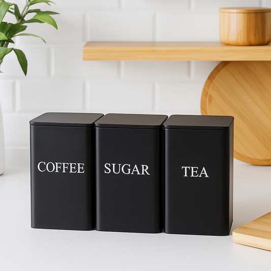 Storage Container Set Minimalist - Coffee, Sugar, Tea