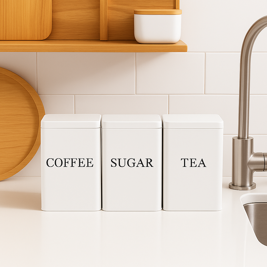 Storage Container Set Minimalist - Coffee, Sugar, Tea