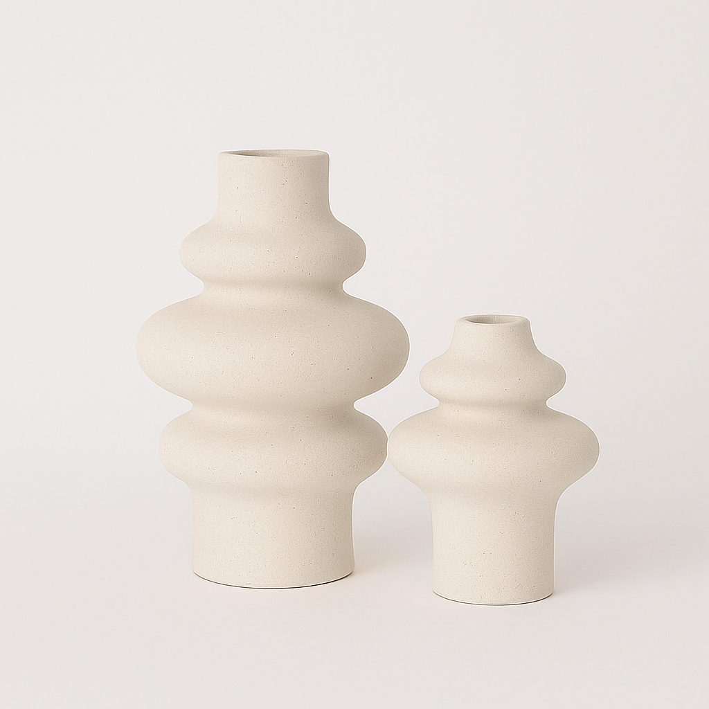 Sculptural Ceramic Vases Harmony Set of 2