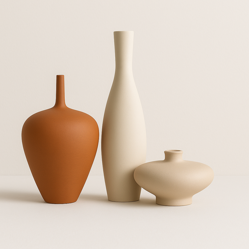 Minimalist Decorative Ceramic Vases Terra Set of 3