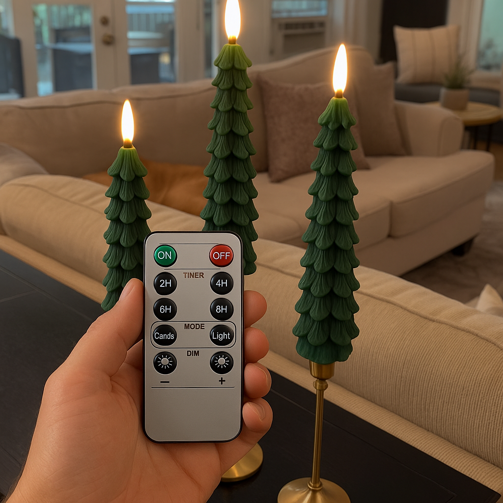 LED Weihnachtskerzen im Tannenbaum-Design