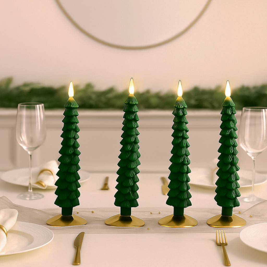 LED Christmas candles in fir tree design