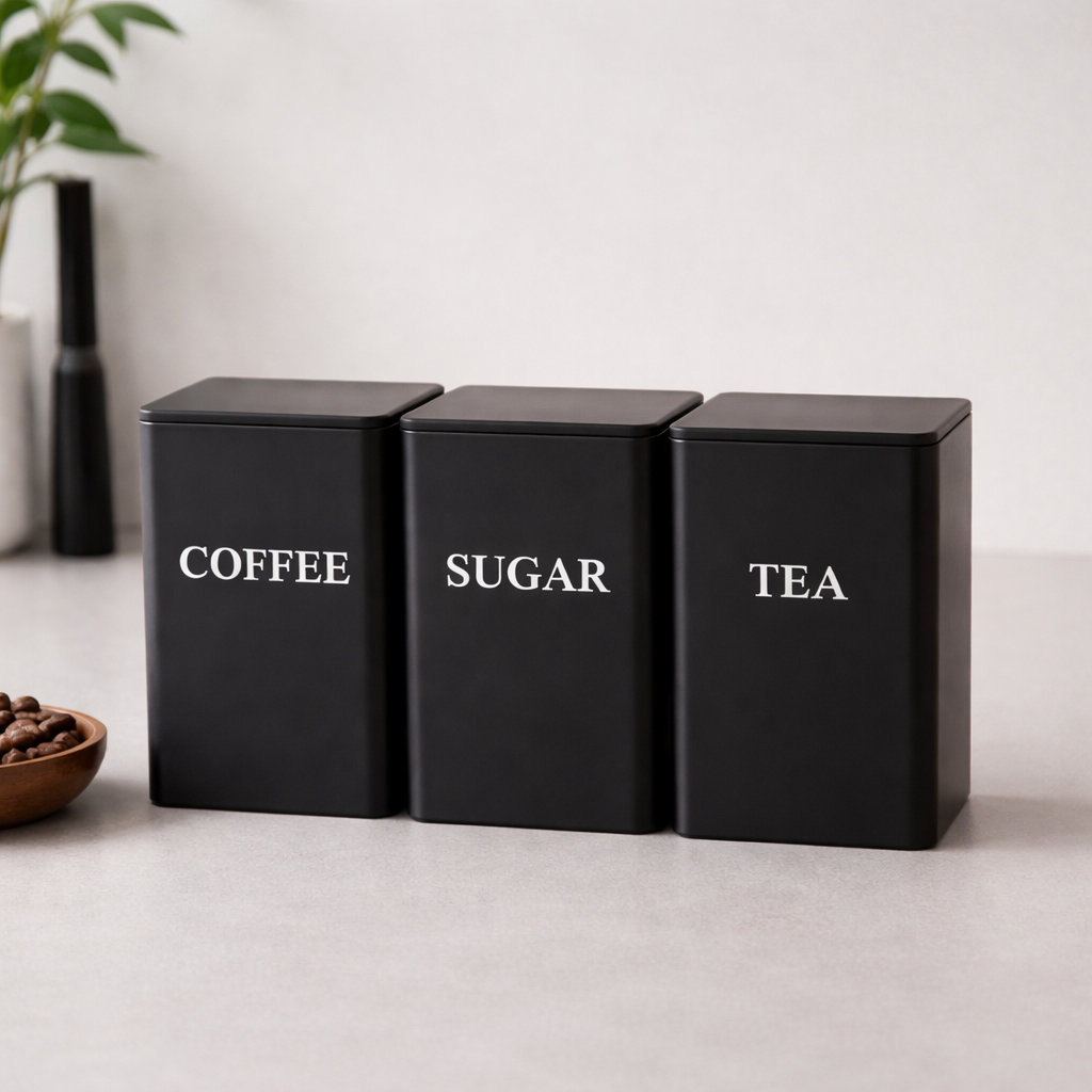 Storage Container Set Minimalist - Coffee, Sugar, Tea