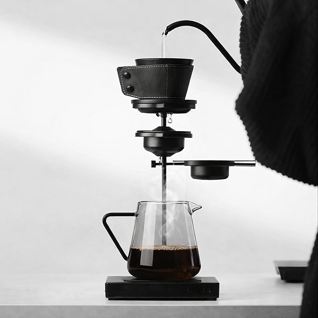 Boule refroidissante en acier inoxydable pour espresso – set avec support