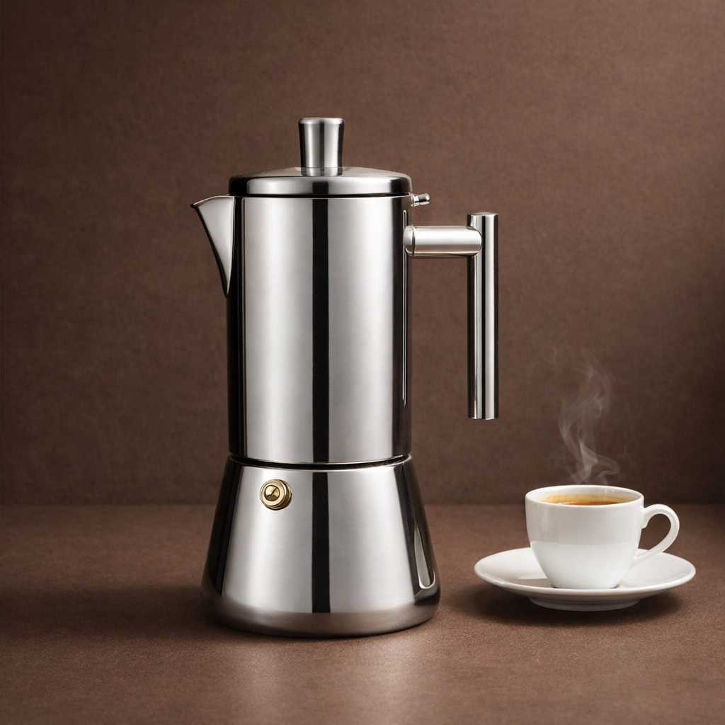 Espressokocher aus Edelstahl Linea