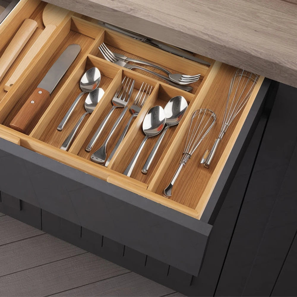 Organizer per posate estraibile – Collezione in bambù