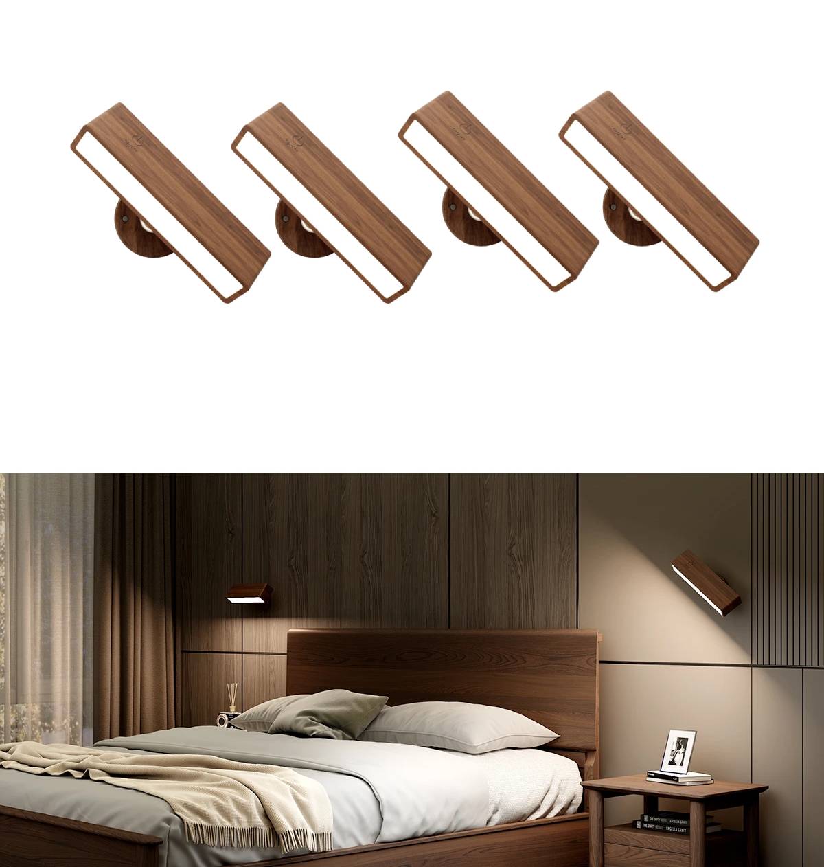 Wireless Wooden Wall Lamp Nordica