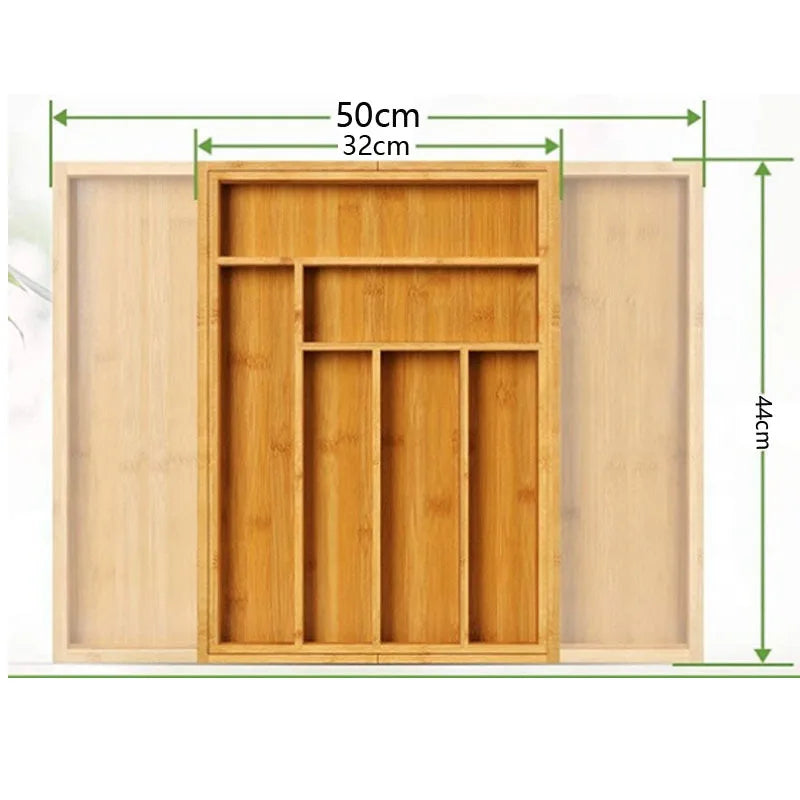 Organizer per posate estraibile – Collezione in bambù