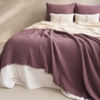Musselin Bettüberwurf aus türkischer Bio-Baumwolle – Mauve