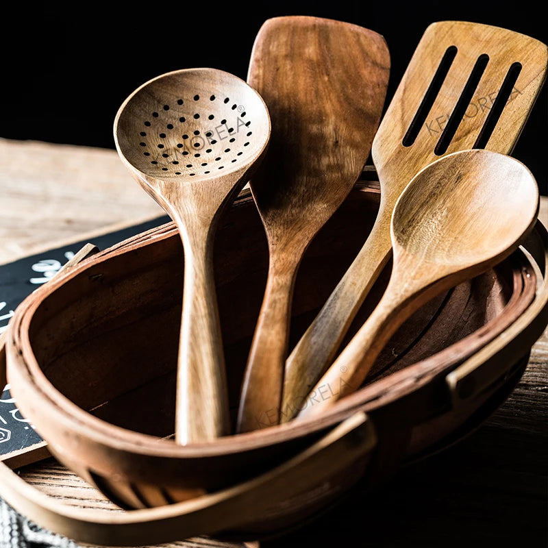 Teakholz Küchenutensilien-Set – 8-teilig