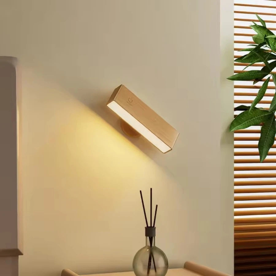 Lampada NordicWood senza fili adesiva