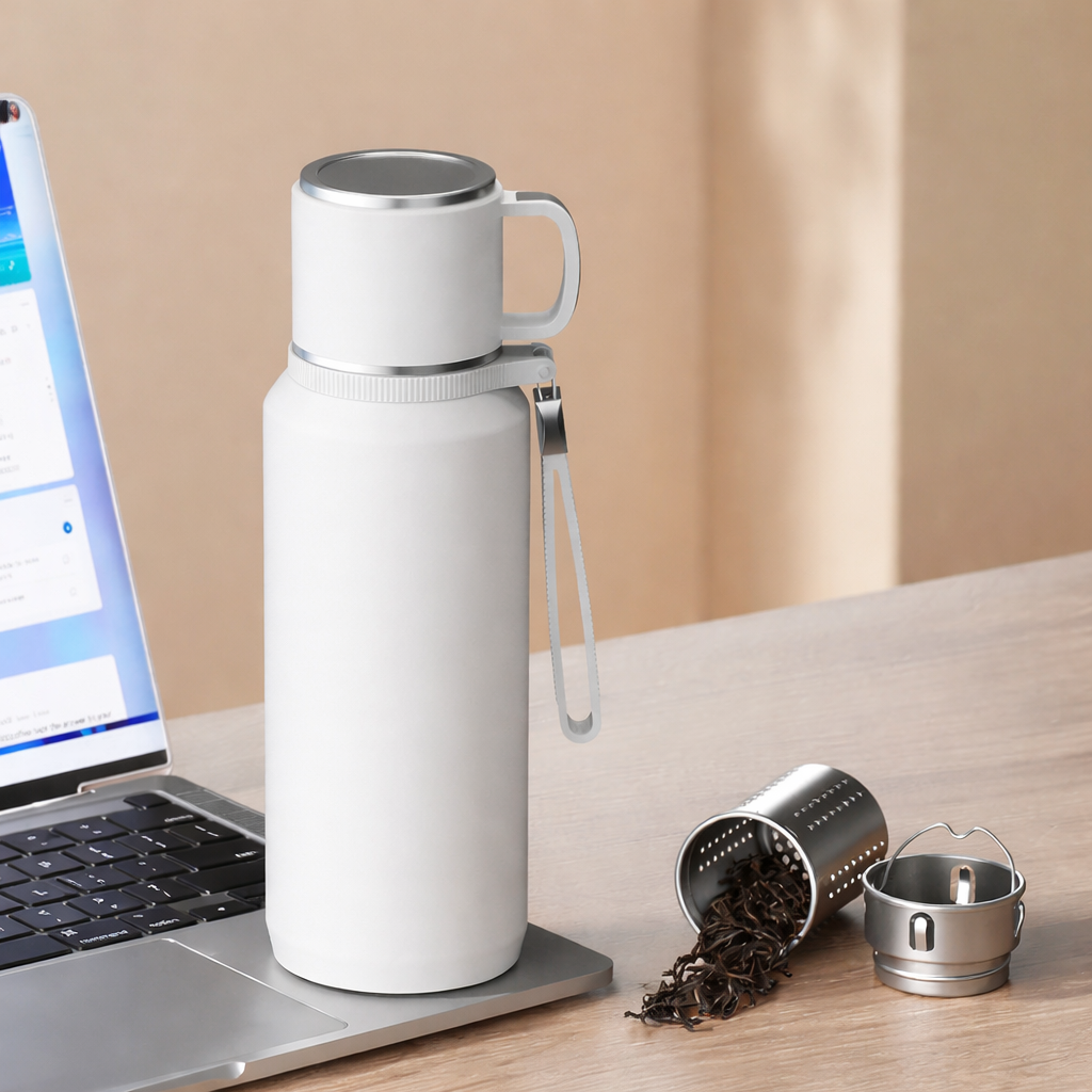 Thermosflasche mit Becher für Tee & Kaffee