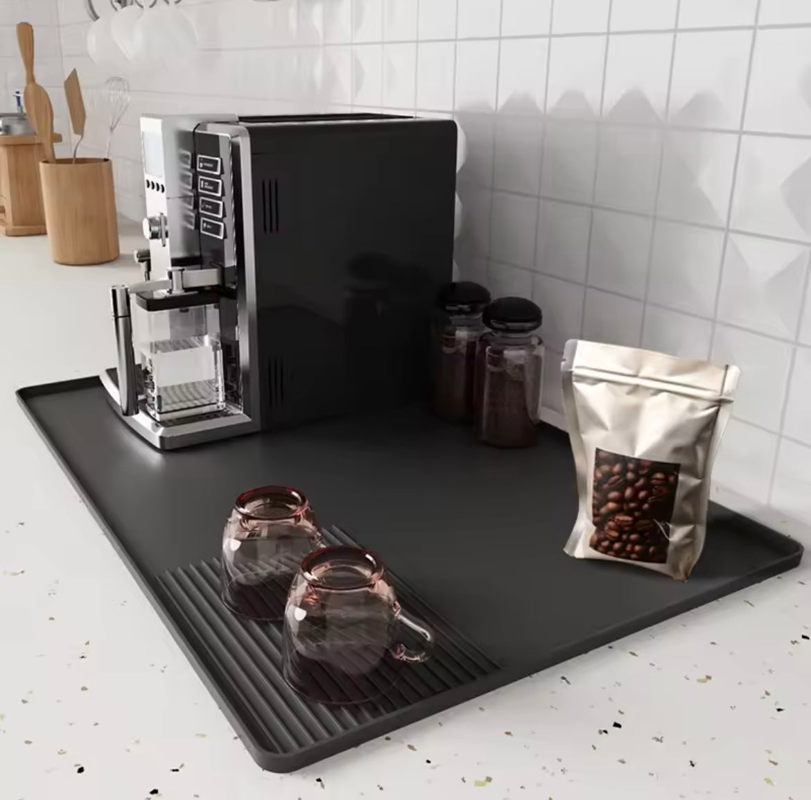Barista mat for your coffee station 3-in-1