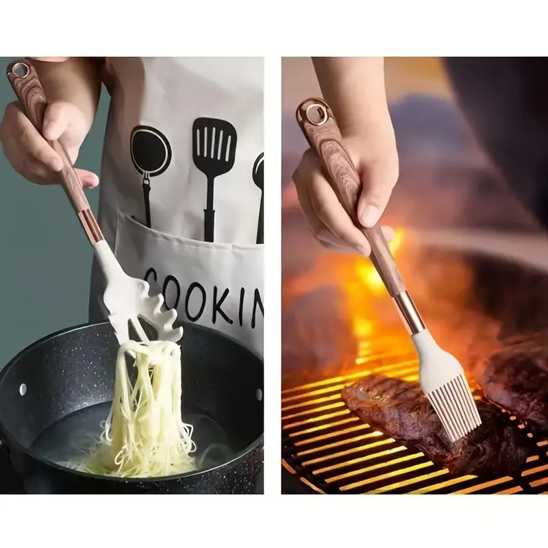 Ensemble d'ustensiles de cuisine en silicone luxueux | 13 pièces
