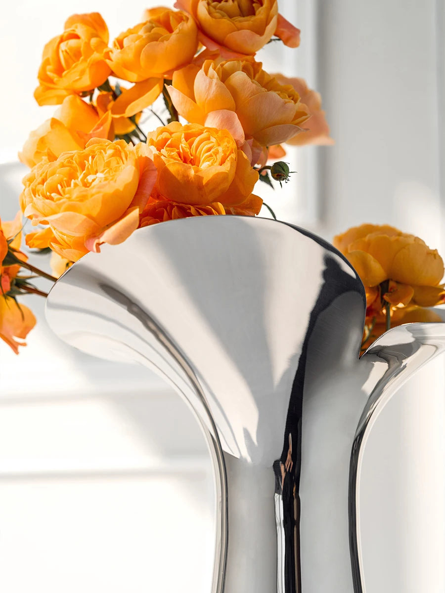 Vase aus Edelstahl Lira