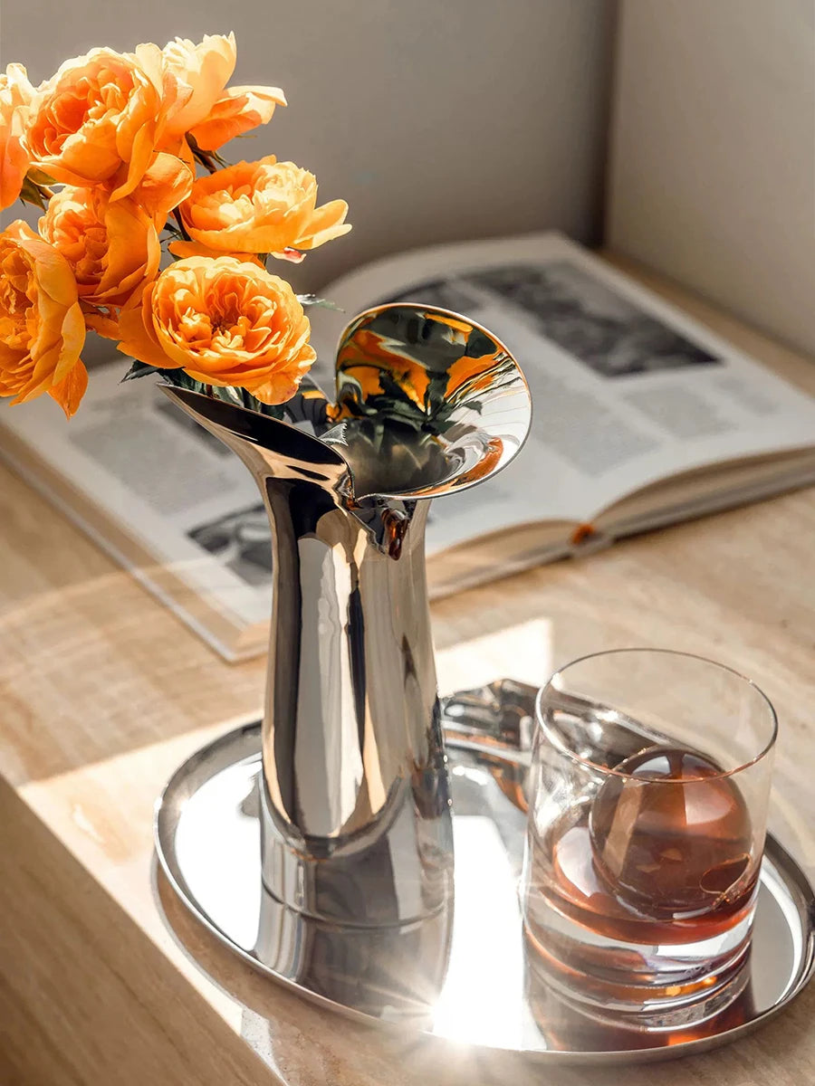 Vase aus Edelstahl Lira