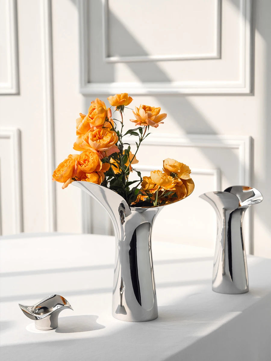 Vase aus Edelstahl Lira
