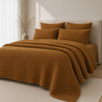 Bettüberwurf-aus-türkischer-Bio-Baumwolle-im-Waffeldesign-–-Karamellbraun-3