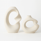 Vase double courbée en céramique