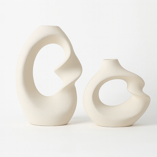 Vase double courbée en céramique