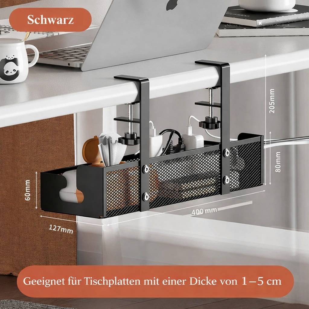 Untertisch Kabelmanagement ohne Bohren Linea