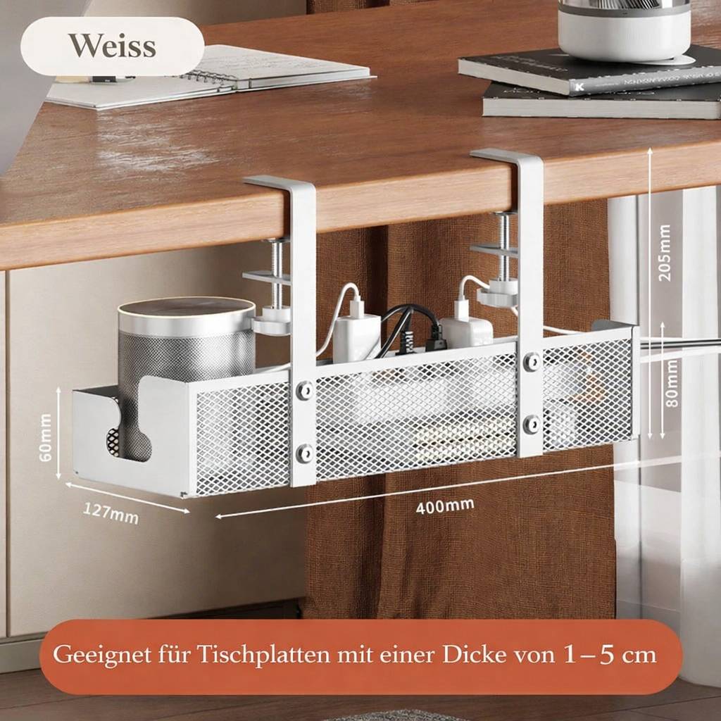 Untertisch Kabelmanagement ohne Bohren Linea